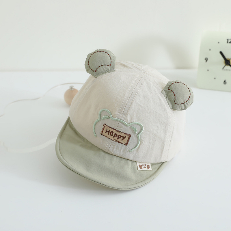 Sombreros para bebés primavera y otoño nuevos bordados de dibujos animados, sombreros para niños y niñas, sombreros de lengua de pato de moda de secado rápido