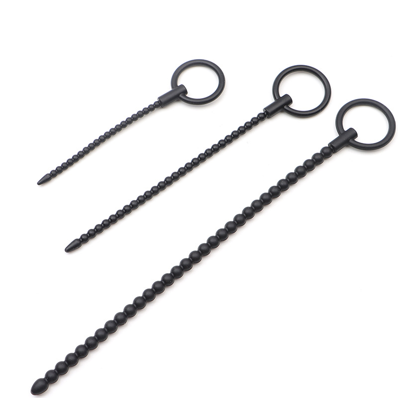 Silicone Urethra Beads Sound Stick with Pull Ring, Large Size Male Training Toy — detail image 3