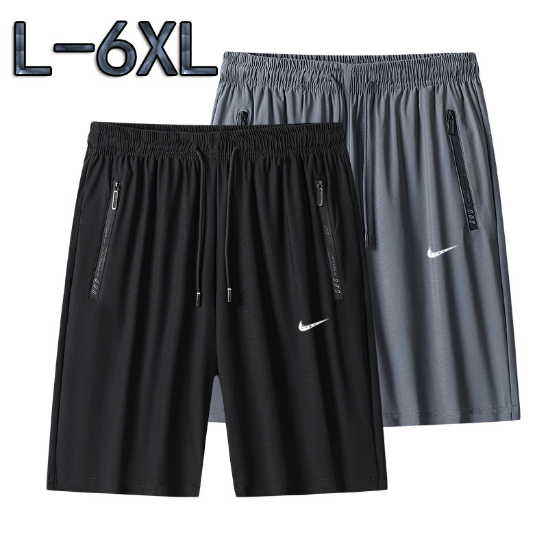 Men's 2026 Summer Ice Silk Casual Shorts, Thin Loose Quick-Dry Five-Point Pants, Trendy Sports Beach Shorts