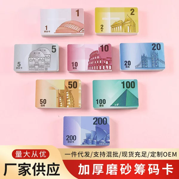 European-Style Architectural Pattern Chip Cards, Thickened Matte Pvc Waterproof Digital Chip Cards for Game Rooms, in Stock