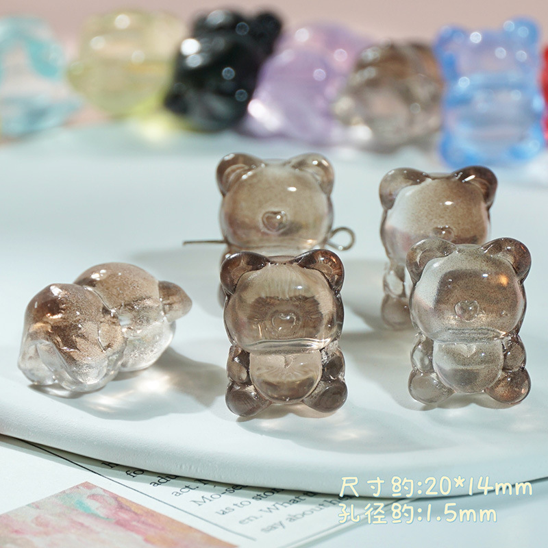 批发14x20mm琉璃吞金兽爱横孔爱心小熊diy手工制作手串项链材料|undefined
