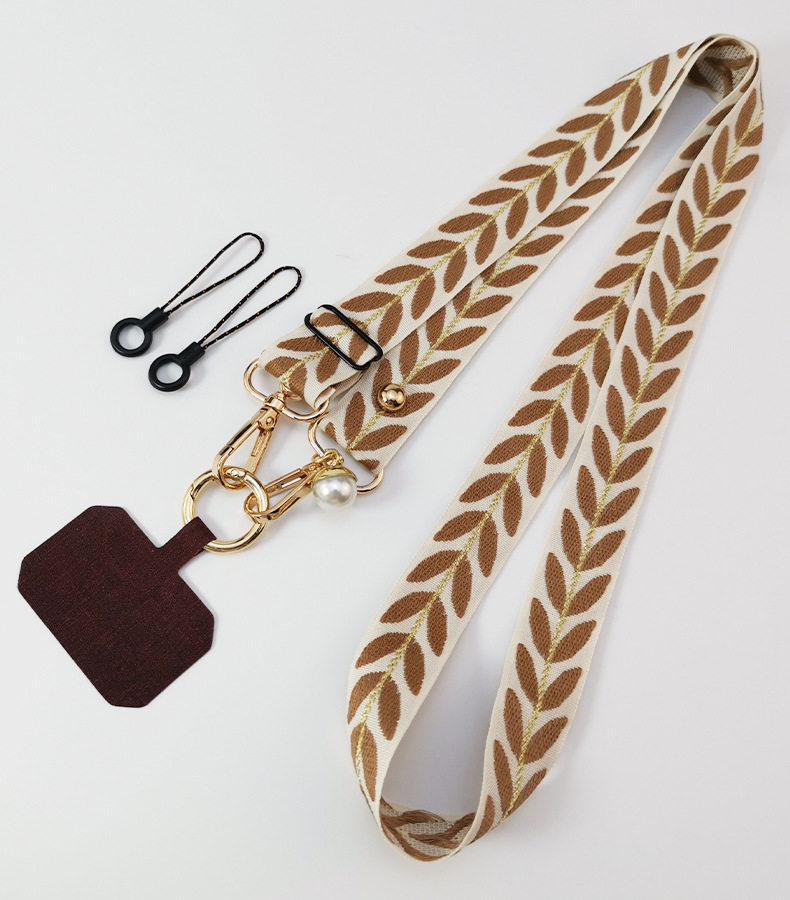 31g Weight Mobile Phone Lanyard Classification 1 Piece Quantity Geometric Pattern Simple Style, Classic Style Style Simple Style Classic Style Geometric Cloth Mobile Phone Lanyard 2