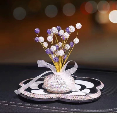 Other Automotive Interior Supplies – decorative ornaments - purple-white-camellia-diamond-pad