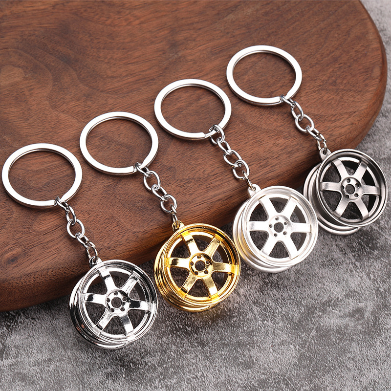 Creative gift three-dimensional car modification accessories wheel metal key chain advertising waist hanging key ring chain pendant Creative gift three-dimensional car modification accessories wheel metal key chain advertising waist hanging key ring chain pendant