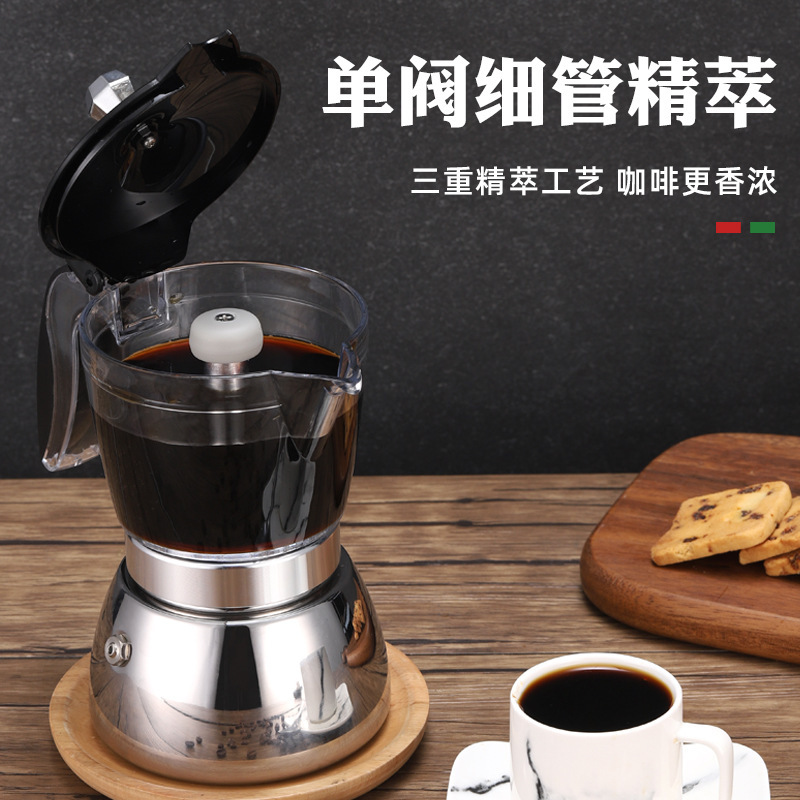 Cross-border mocha pot coffee brewing household Italian portable Italian concentrated drip filter pot coffee appliance suit wholesale Cross-border mocha pot coffee brewing household Italian portable Italian concentrated drip filter pot coffee appliance suit wholesale