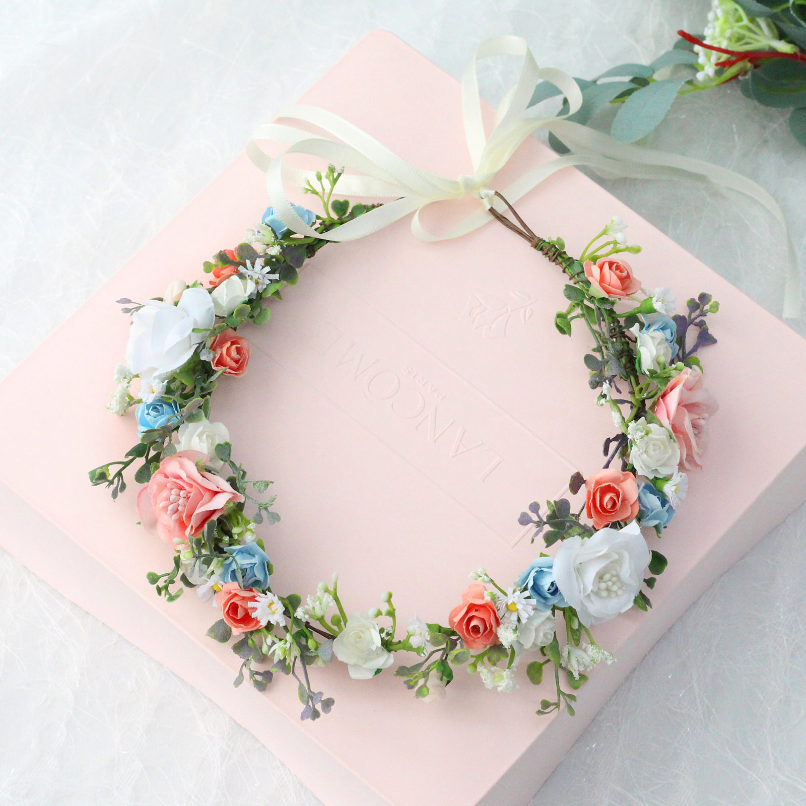 Wholesale new bridal wreath handmade fabric rose color hairband wholesalepicture2
