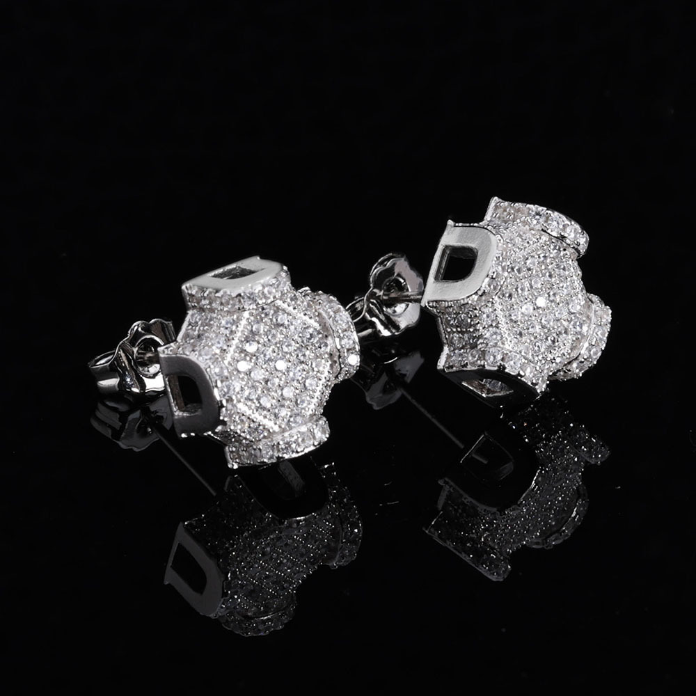 Hip Hop Persönlichkeit neue Volldiamant Herren Ohrringe trendigen Schmuck High-End-Zirkon Ohrringe_voghion.com