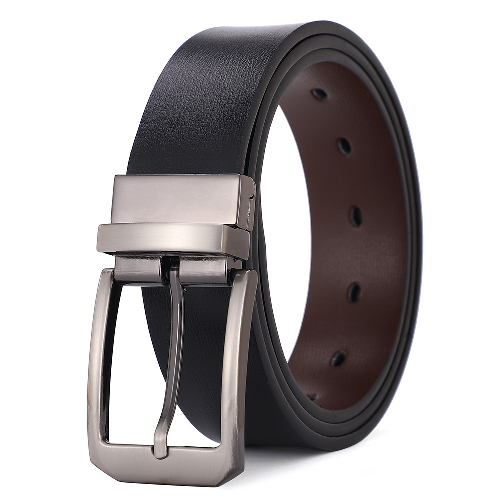 Cinturón de cuero de una sola pieza hebilla giratoria de moda para hombres Cinturón de negocios para hombres Comercio exterior Productos genuinos Ventas directas de fábrica