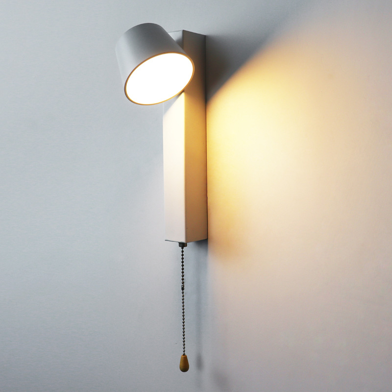 Transfronterizos modernos y simples LED interior lámpara de pared interior decoración del hogar dormitorio cabecera lámpara de cama habitación de hotel puede girar cabecera lámpara de pared