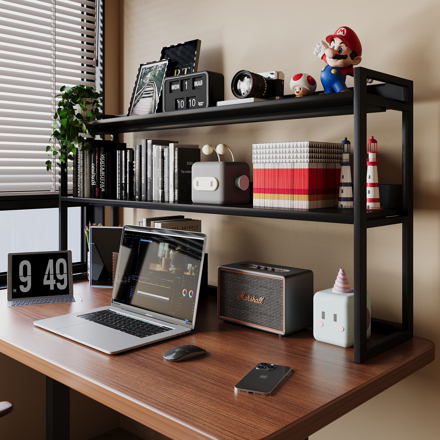 Computer Desktop Storage Rack, Hand-Made Rack, Ornaments Display Rack, Desktop Storage Rack, Household Simple Multi-Layer Iron Rack