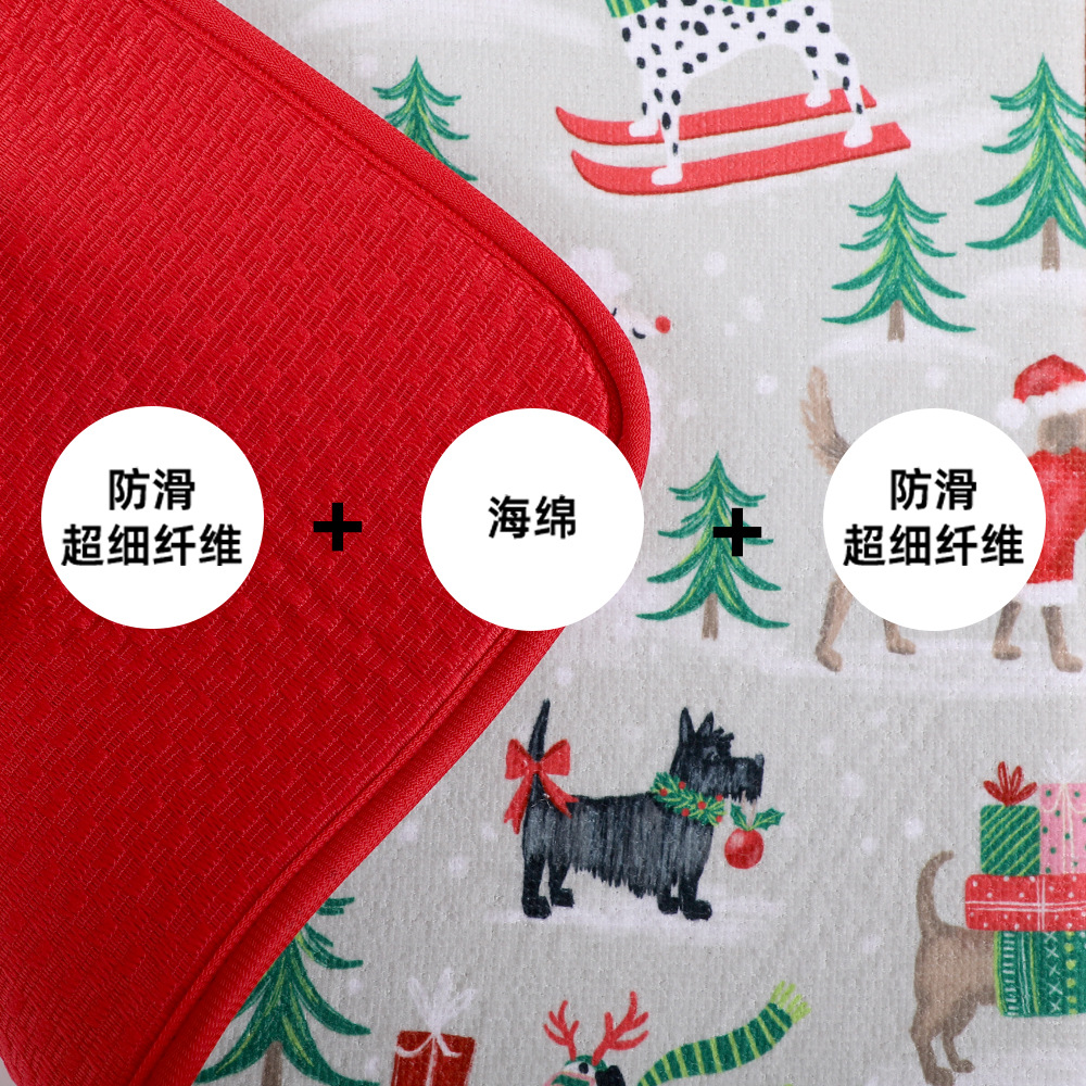 Lugar de fábrica al por mayor exquisito cojín de drenaje con estampado navideño de dibujos animados