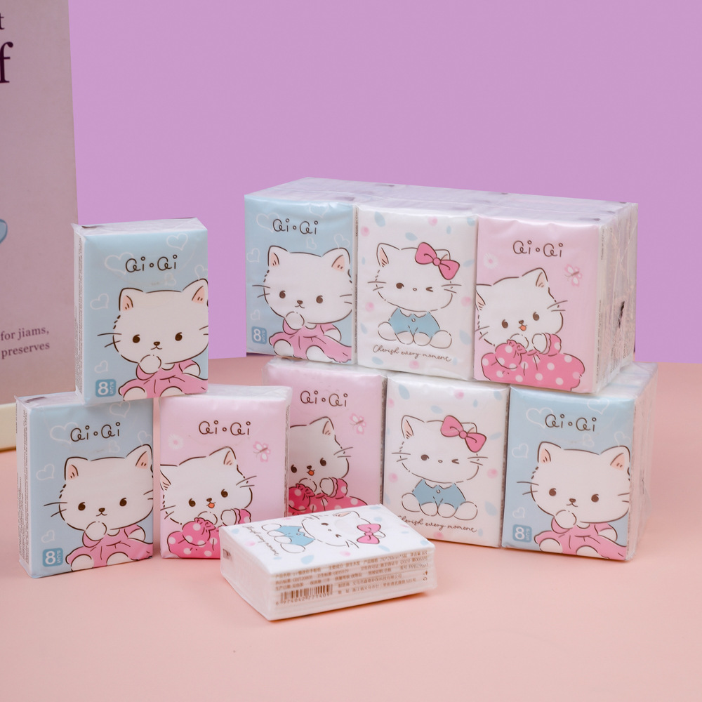 Ai cat white tissue handkerchief paper 9-pack