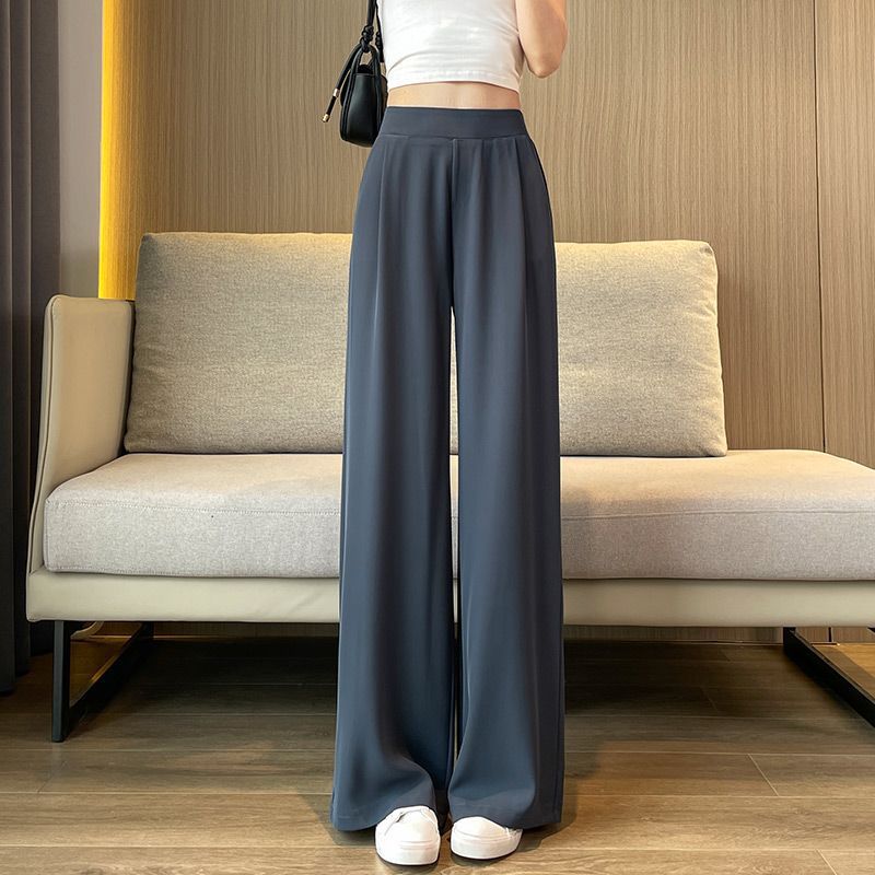 秋冬高腰胖mm大码显瘦加绒加厚阔腿裤女宽松小个子休闲直筒长裤子|undefined