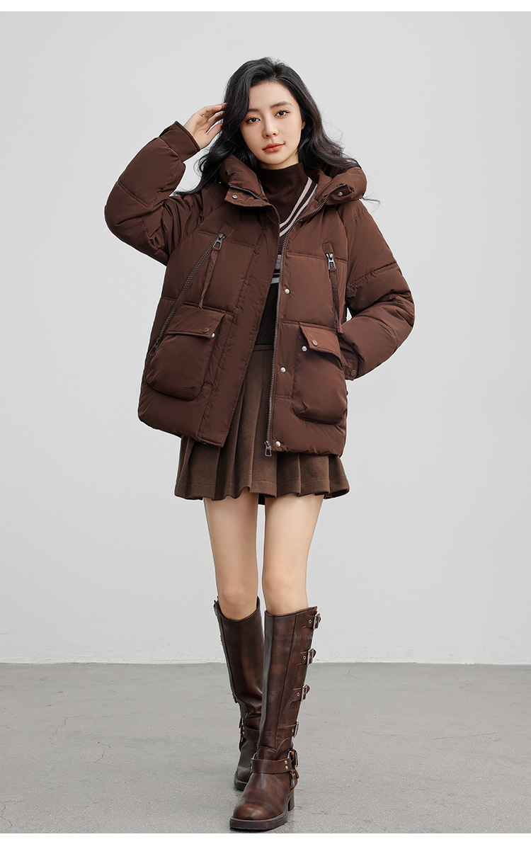 Russian new winer plus size for women's casual warmh, hickened and enlarged pocke hooded coon wholesale Down_voghion.com