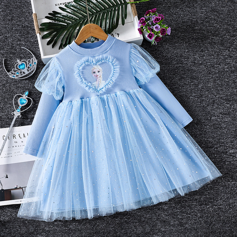 Girls' Elsa Princess Dress 2026 Spring and Autumn Frozen Elsa Cotton Children's Dress Dress Girls' Elsa Princess Dress 2026 Spring and Autumn Frozen Elsa Cotton Children's Dress Dress
