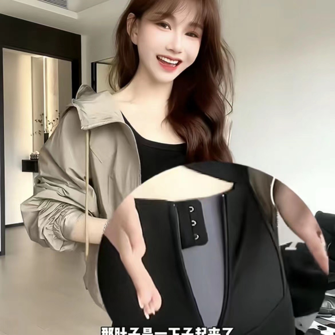 Venta al por mayor Kaka mismo estilo 19 generación cremallera pecho doble presión vientre contracción cadera elevación cintura alta tiburón pantalones fitness ropa de abrigo pantalones flacos