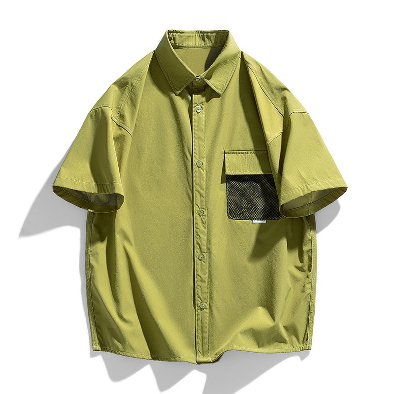 Workwear Short-sleeved Shirt Men's Summer Thin Casual Loose Shirt 2024 New Japanese Style Half-sleeved Jacket Customization