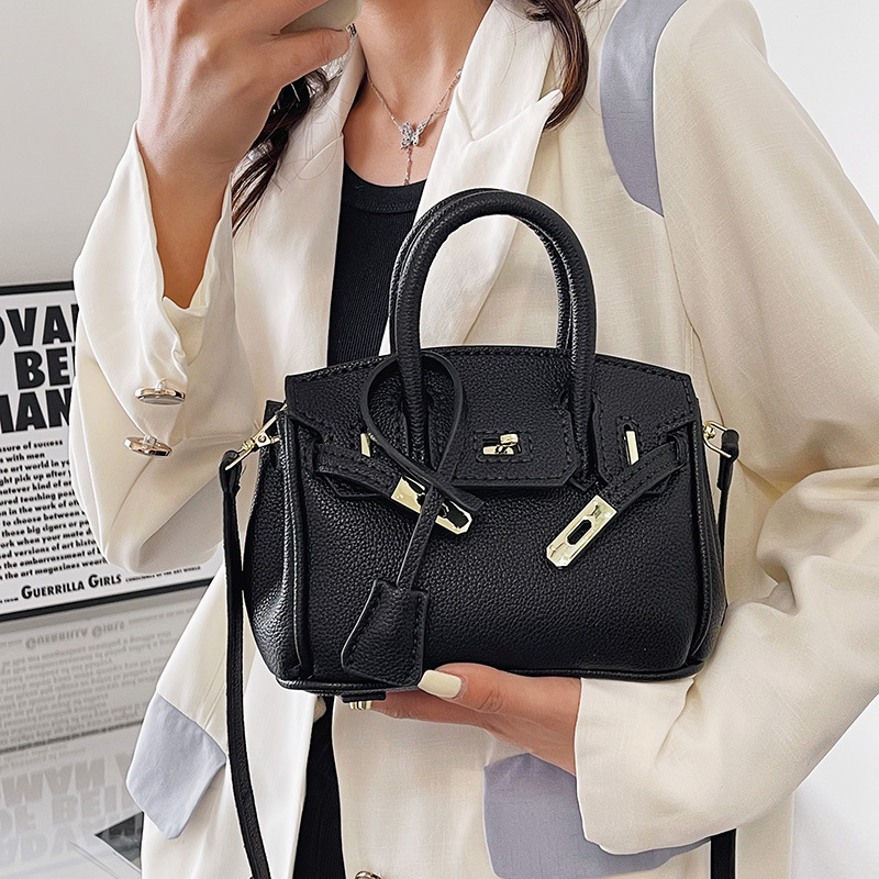 DIY textura avanzada lychee patrón bolso de las mujeres bolsa de material de moda hecha a mano hecha en casa hombro crossbody Bolsa De platino