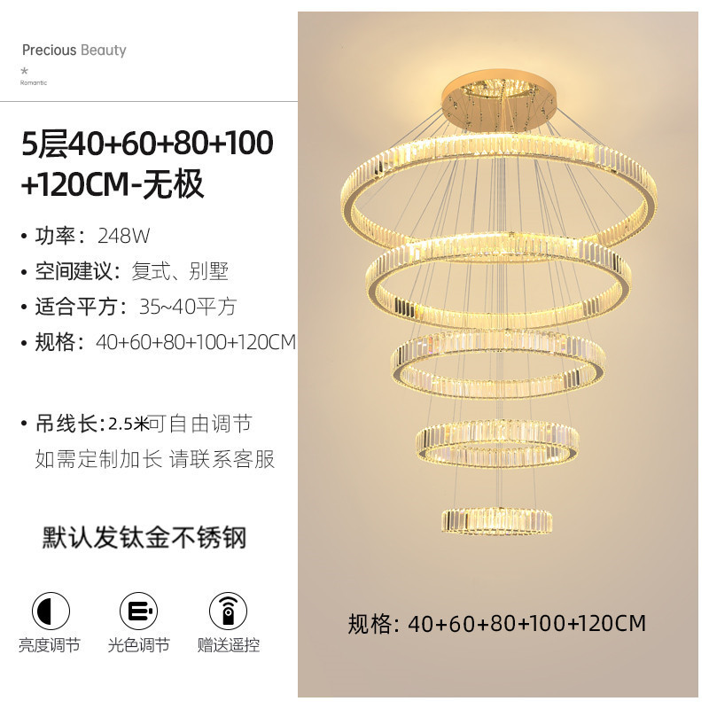 Nuevo edificio dúplex villa atmósfera de cristal candelabro apartamento loft salto candelabro escalera hueca candelabro de cristal