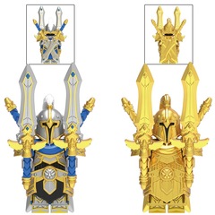 外国貿易品 DT017 中世シリーズ 第 7 軍団 金鎧兵士 ミニフィギュア 組み立てブロック おもちゃ 袋入り