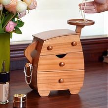 果设2025新款创意胖墩墩实木首饰盒可爱精致高档大容量实木首饰盒