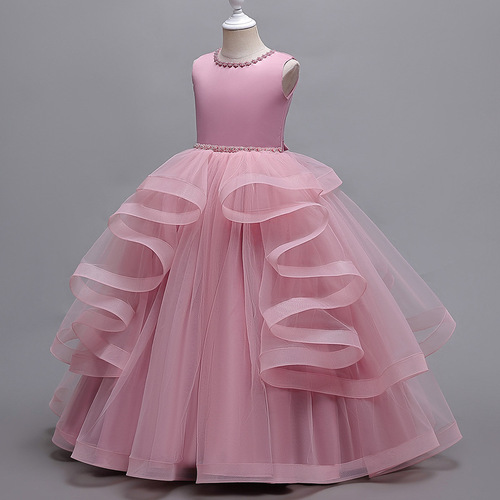 Children's formal dress princess skirt high-end wedding ball gown little girl host piano performance dress cross-border