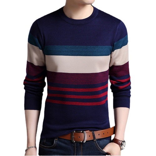 Winter and Autumn Men's Outerwear Thicken Warm Knitted Sweater Men's Round Neck Sweater Men's Outerwear Base Top Coat
