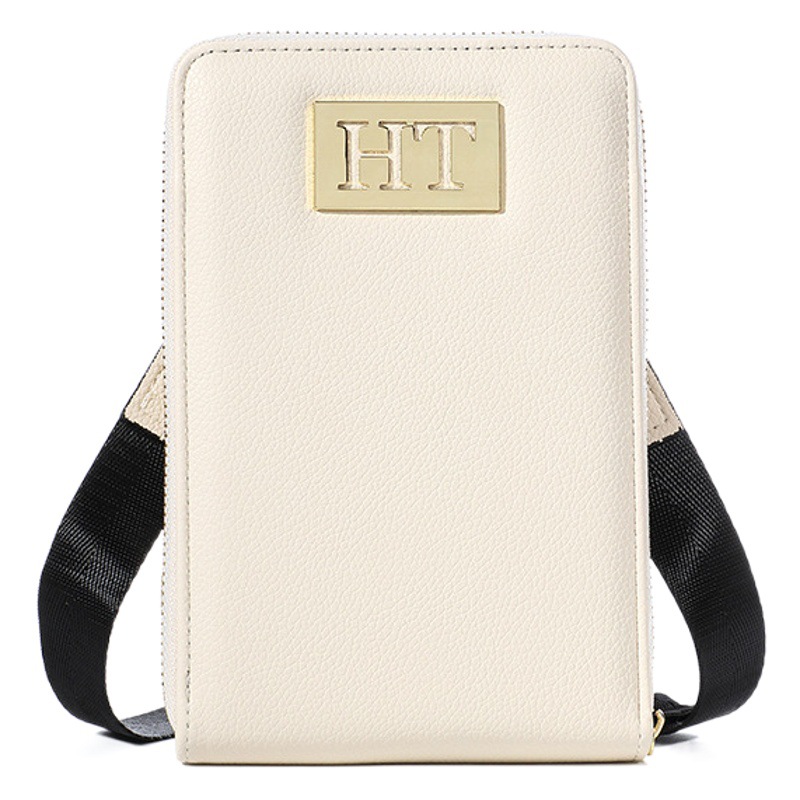 Bolso del teléfono móvil con cremallera bolso de hombro simple del color sólido de las mujeres cartera multifuncional bolso de cuero de las mujeres bolso del teléfono móvil al por mayor