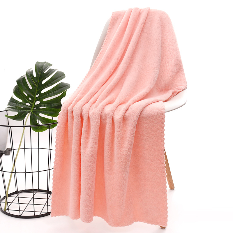Coral Fleece Bath Towel Extra Thickened Water Absorbent Bath Towel Coral Fleece Printable Logo Gift Support Instant Hair Quick Drying Bath Towel