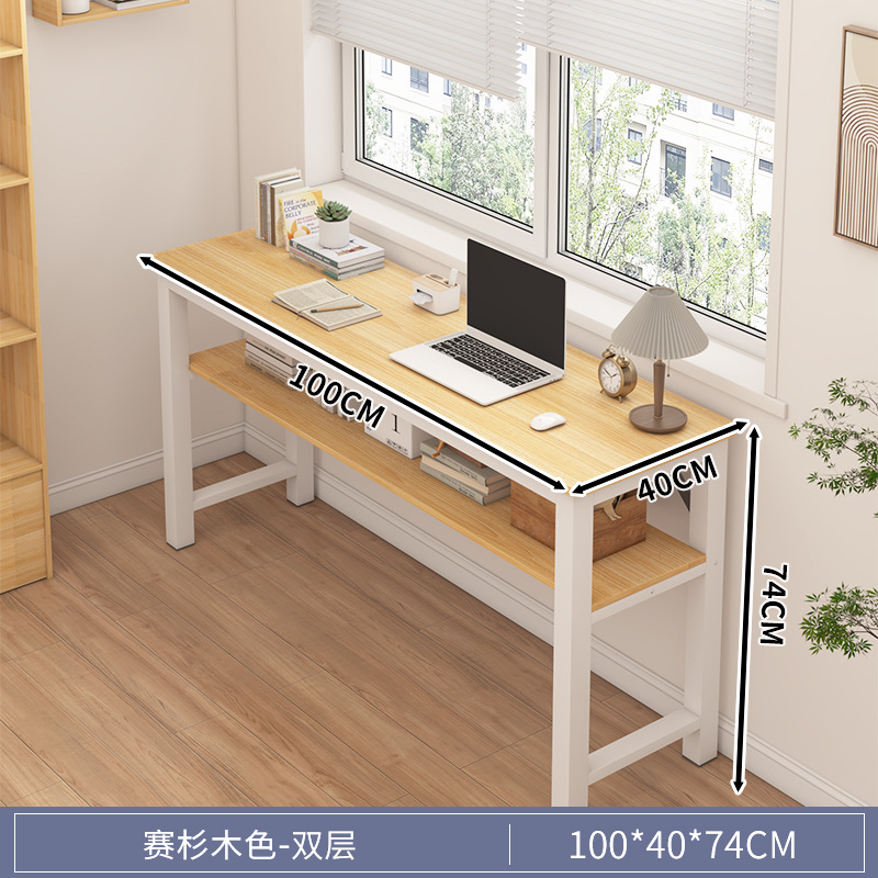 Mesa larga simple y estrecha para el hogar, escritorio de dormitorio, escritorio de estudio, escritorio de escritorio de escritorio simple
