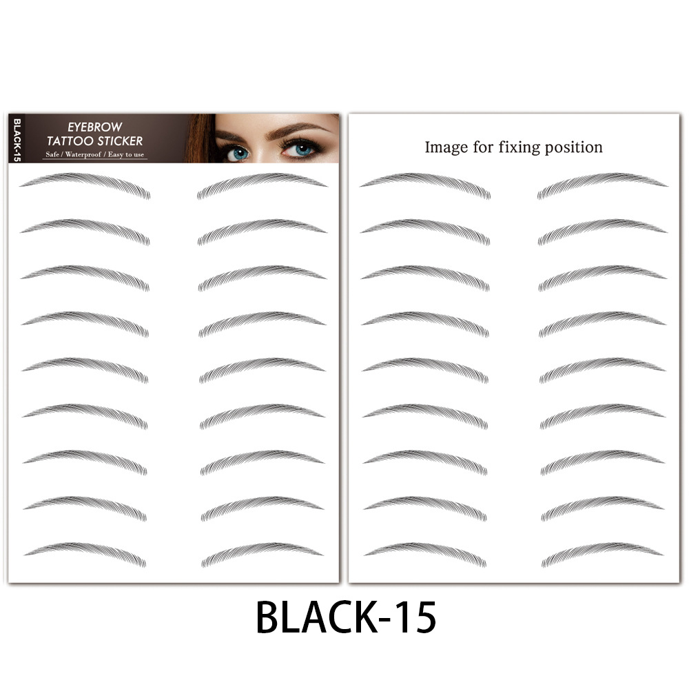 Fabricante de pegatinas de cejas a prueba de agua en stock pegatinas de tatuaje al por mayor de simulación de tordo perezoso tatuaje de cejas 6D pegatinas de cejas