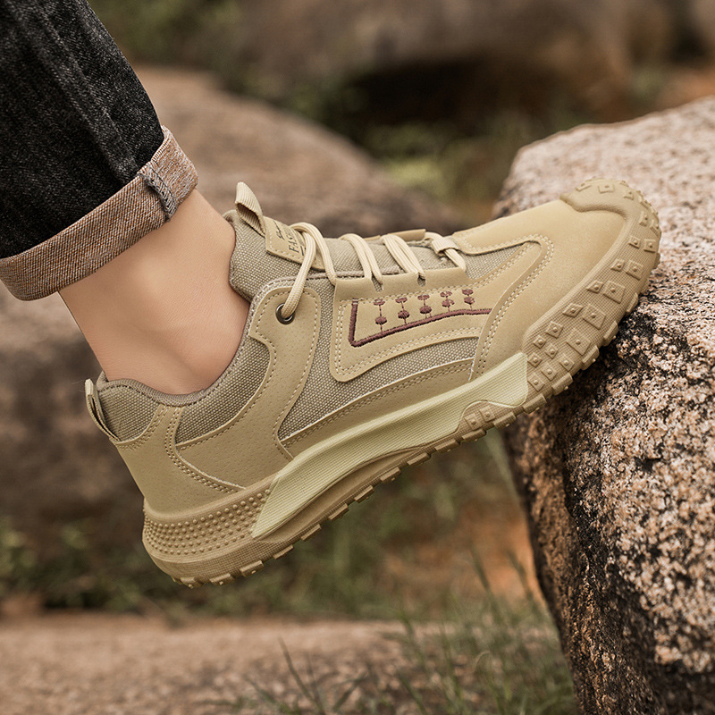Zapatos de protección laboral para hombre, botas de trabajo retro transpirables de primavera, zapatos de trabajo para obras de construcción, botas de senderismo deportivas para exteriores para hombre