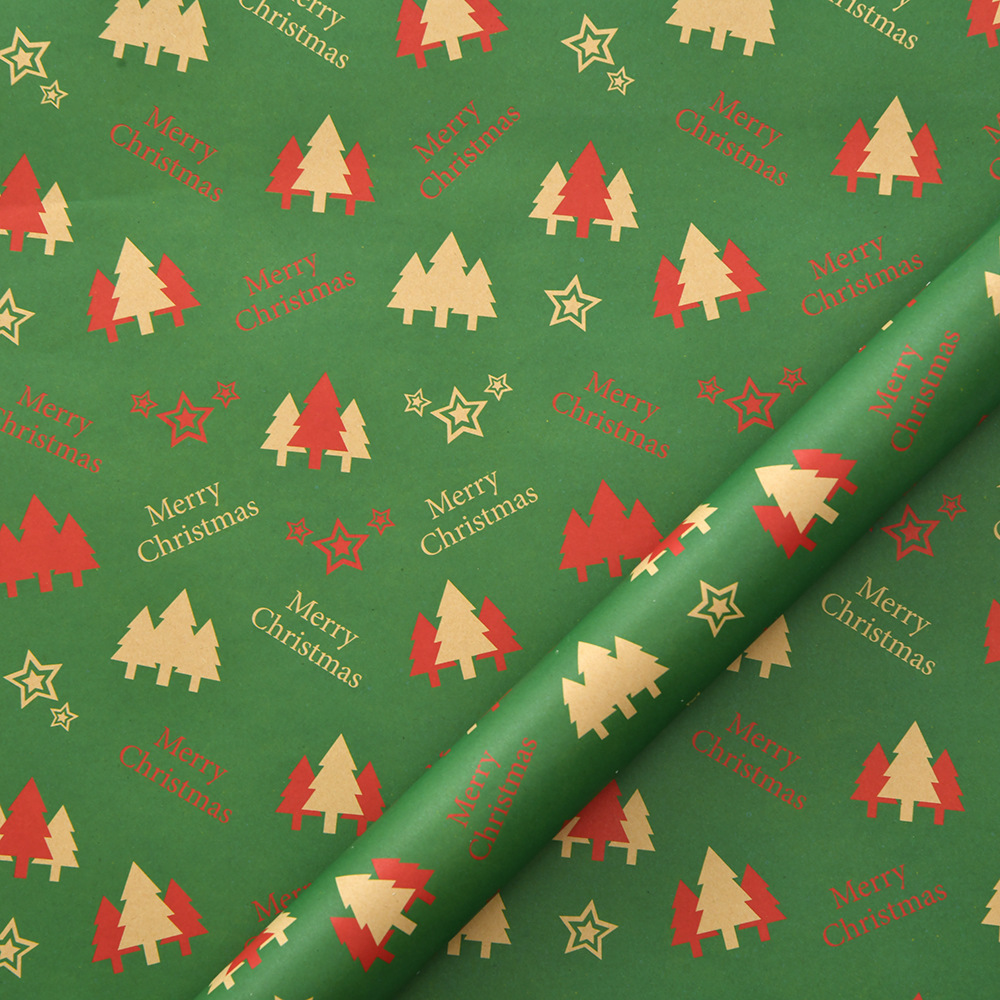 árbol de Navidad de fondo verde; 50x70cm
