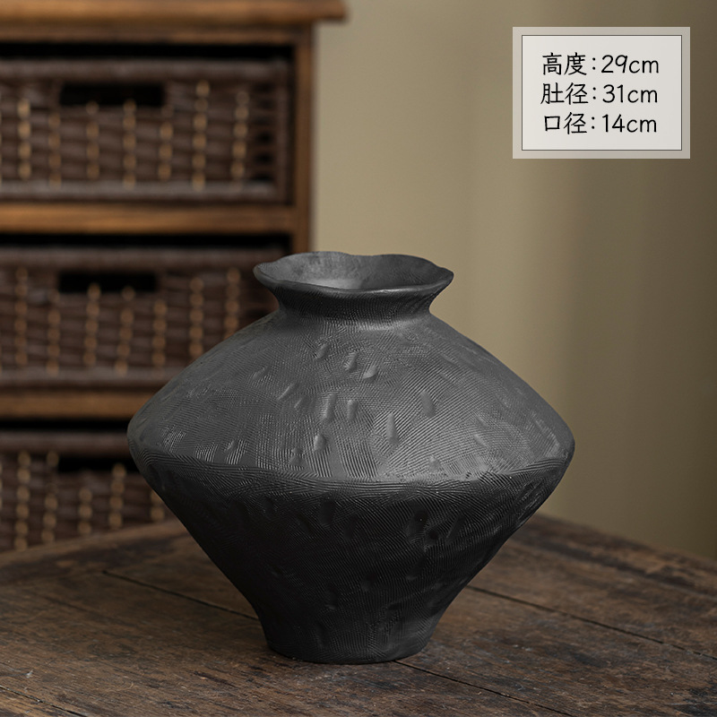 Jingdezhen vintage vasijas de cerámica negra decoraciones decorativas en la sala de estar decoraciones creativas