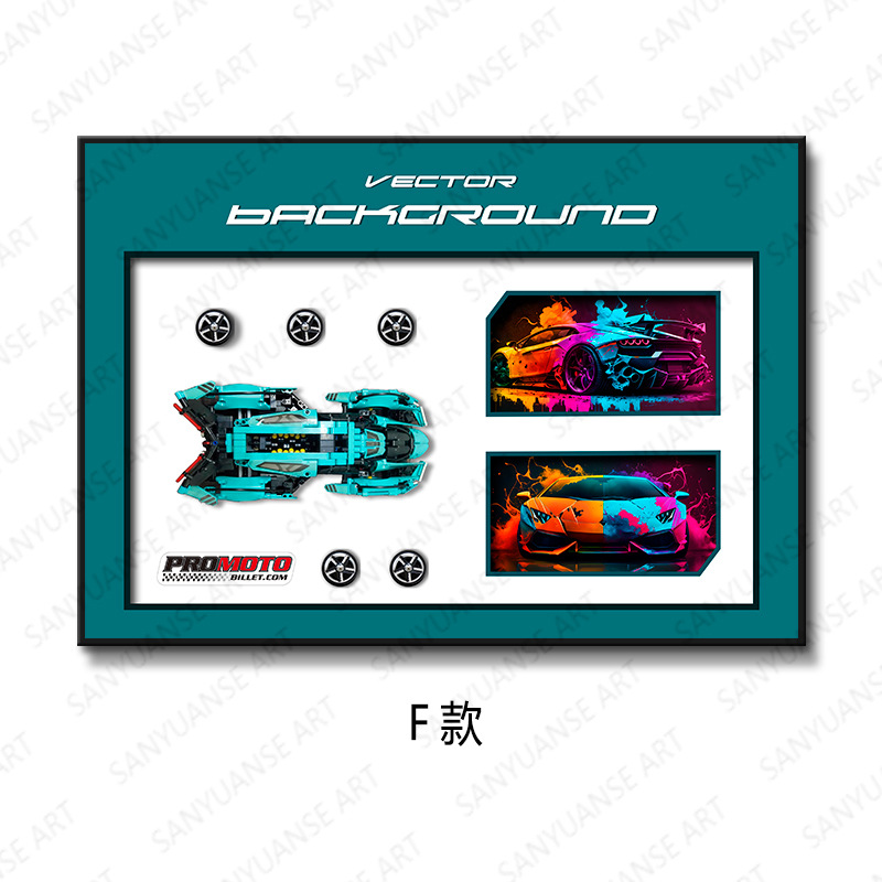 Pintura de decoración de automóviles Comercio electrónico transfronterizo 4S tienda de automóviles coche deportivo fondo pintura colgante coche de lujo belleza creativa pintura colgante tridimensional