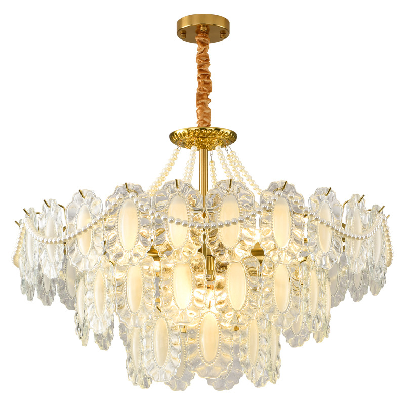 Lámpara de araña Grand View Garden para sala de estar, iluminación de lujo, moderna lámpara de araña de cristal francés, lámpara minimalista moderna para comedor y dormitorio 413L.