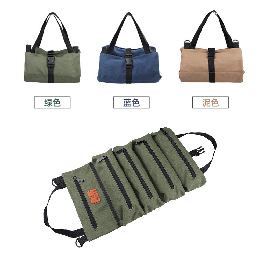 Bolsa de herramientas de lona para transporte transfronterizo, bolsa de herramientas colgante para vehículo, bolsa de electricista para reparaciones, bolsa portátil para almacenamiento de herramientas. image 5