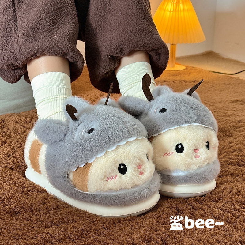 Winter home trendy cartoon fun couple's furry slippers, winter non-slip cotton slippers for men and women, parent-child cotton slippers Winter home trendy cartoon fun couple's furry slippers, winter non-slip cotton slippers for men and women, parent-child cotton slippers