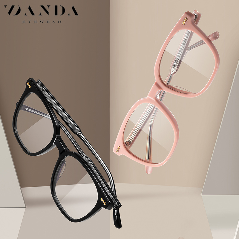 Nueva placa hecha a mano gafas de Marco artístico fresco liso gafas PS8802 miopía anti-azul gafas de luz de las mujeres