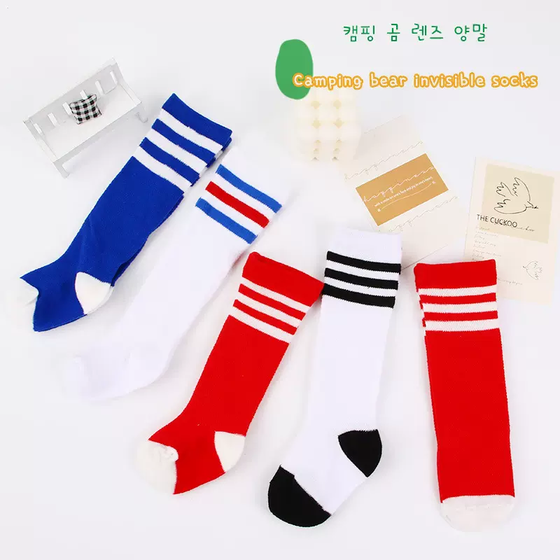 夏季薄款过膝儿童袜子 0-3岁三条杠长筒足球袜网眼宝宝防蚊袜子潮