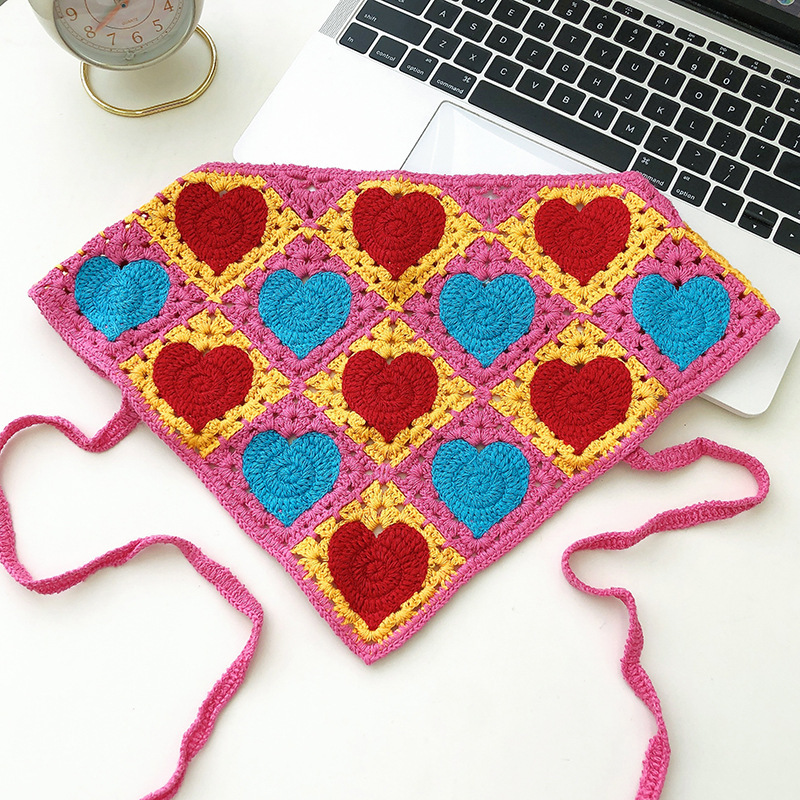 Acrylic Material Colorful, Heart Shape, Butterfly Pattern Women'S Gender Sweet Colorful Heart Shape Butterfly Acrylic Scarf