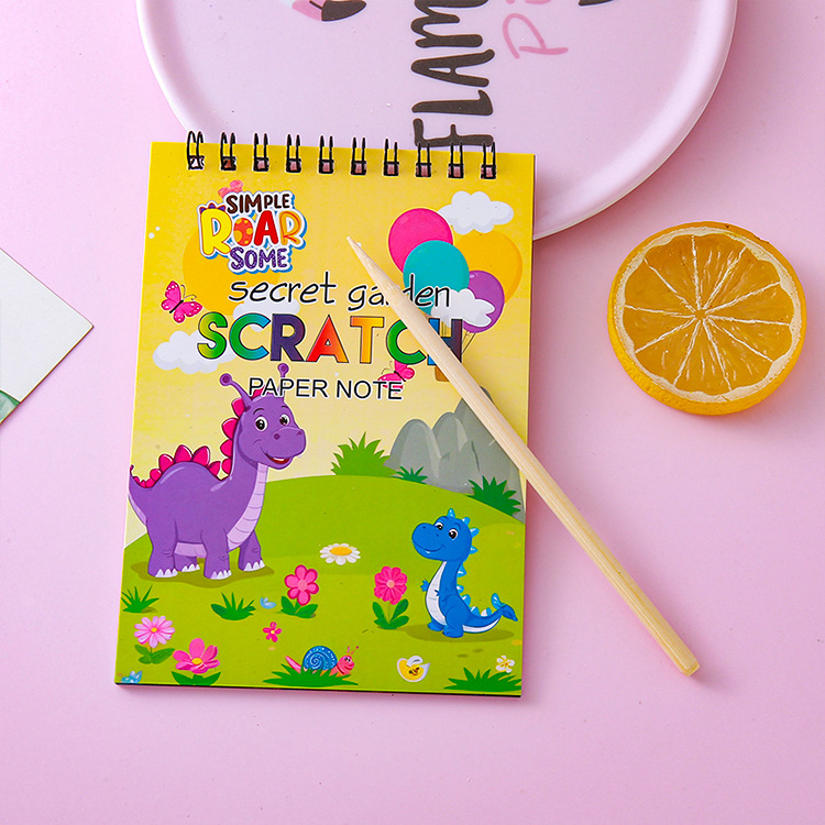 Libro de raspado de bricolaje para niños, pintura de raspado de graffiti de colores creativos, papel de raspado de arte de jardín de infantes, regalo de premio para estudiantes