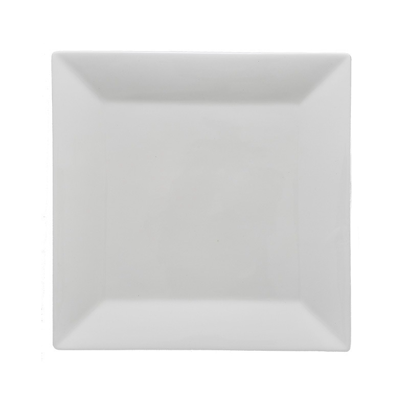 Cerámica occidental restaurante plato de carne plato de forma especial Hotel buffet plato blanco puro cerámica cuadrado placa plana