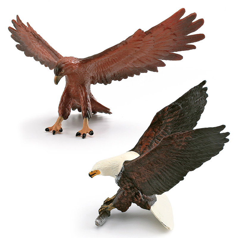 Simulación cognitiva de los niños transfronterizos Pájaro Animal Africano Osprey Modelo de talla dorada Juguete de decoración de escritorio