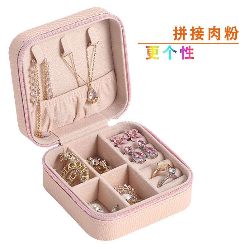 Wholesale hair jewelry box portable jewelry storage box mini Net red small ring necklace storage box