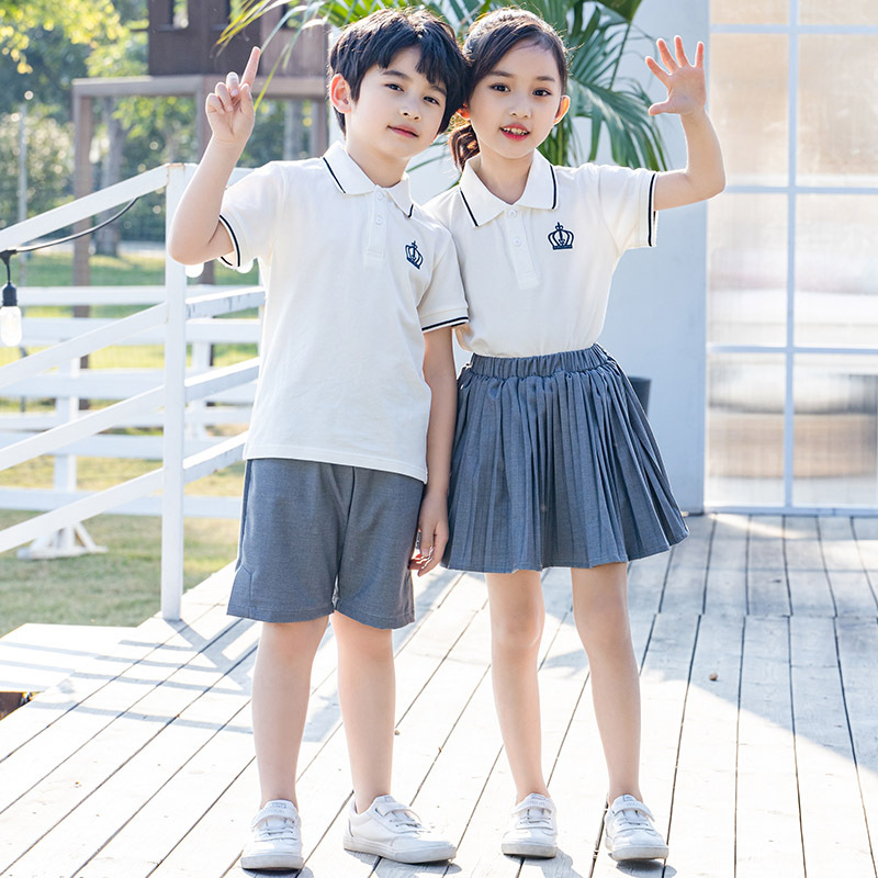 2022 summer parent-child clothes primary and secondary school uniforms kindergarten uniforms class clothes summer short sleeved suit collective activity clothes