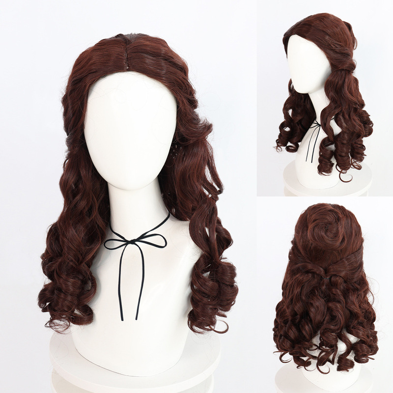 cos wig beauty and beast big movie amusement park little girl outing wig baby princess dress up props