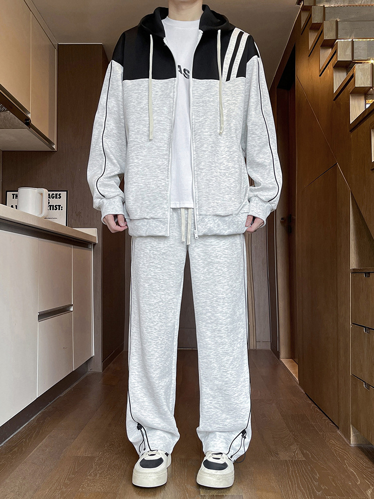 Cardigan encapuchado chaqueta primavera y otoño estilo americano suelto chaqueta casual de moda para hombres