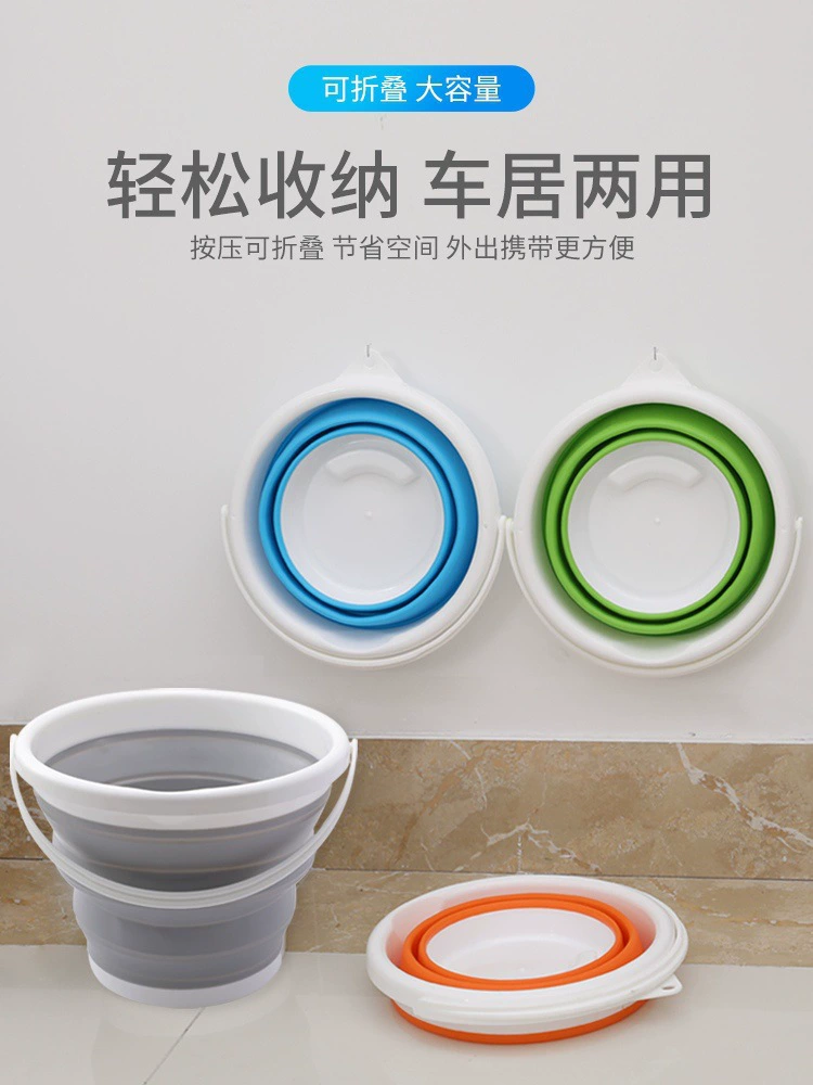 Handheld silicone plastic universal bucket for traveling for home use