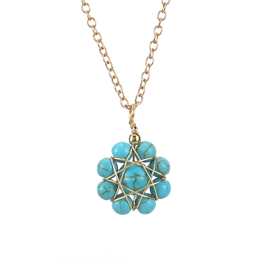 Simple Style Flower Crystal Handmade Pendant Necklace 1 Piece